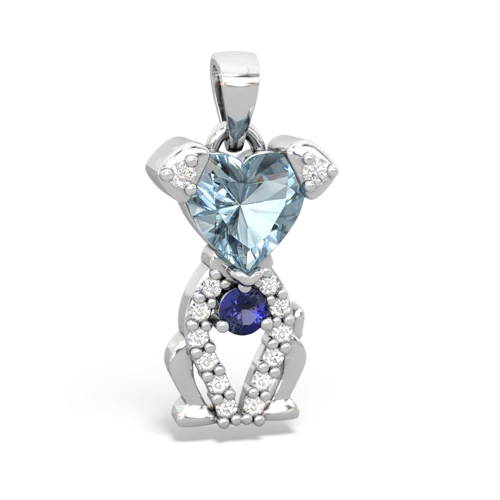 aquamarine-lab sapphire birthstone puppy pendant