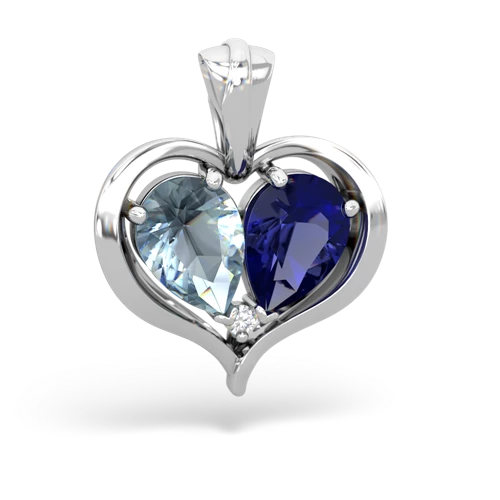 Aquamarine Genuine Aquamarine with Lab Created Sapphire Two Become One pendant Pendant