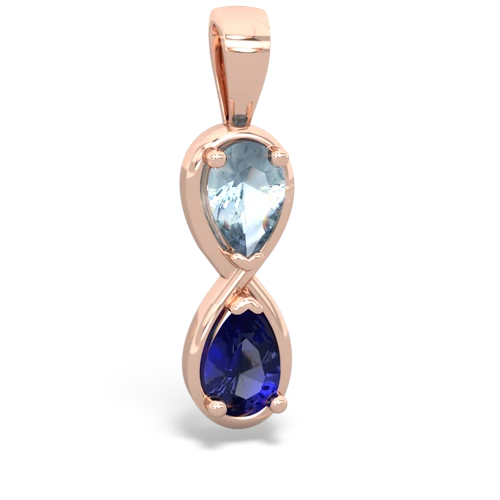 Aquamarine Genuine Aquamarine with Lab Created Sapphire Infinity pendant Pendant