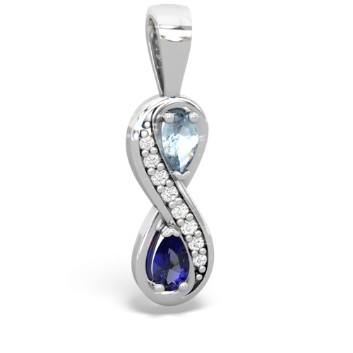 Aquamarine Genuine Aquamarine with Lab Created Sapphire Keepsake Infinity pendant Pendant