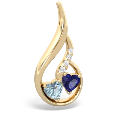 aquamarine-lab sapphire keepsake swirl pendant