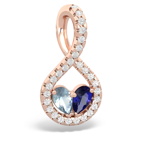 aquamarine-lab sapphire pave twist pendant