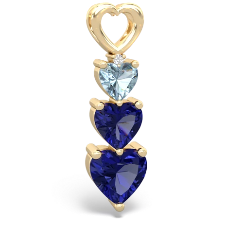 Aquamarine Genuine Aquamarine with Lab Created Sapphire and  Past Present Future pendant Pendant