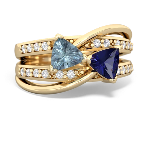Aquamarine Genuine Aquamarine with Lab Created Sapphire Bowtie ring Ring