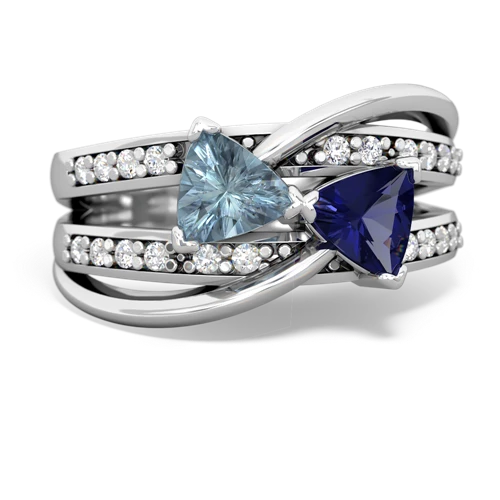 aquamarine-lab sapphire couture ring