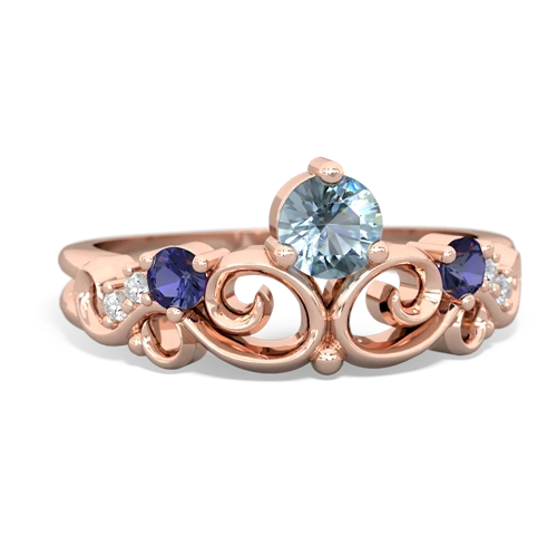 Aquamarine Genuine Aquamarine with Lab Created Sapphire and Genuine Amethyst Crown Keepsake ring Ring