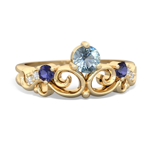 Aquamarine Genuine Aquamarine with Lab Created Sapphire and  Crown Keepsake ring Ring