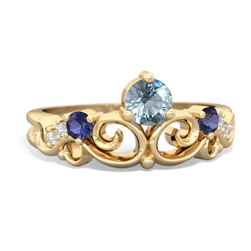 aquamarine-lab sapphire crown keepsake ring