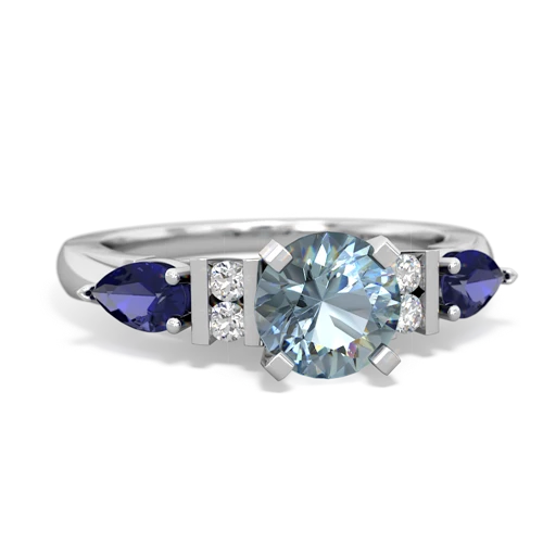 Aquamarine Genuine Aquamarine with Lab Created Sapphire and  Engagement ring Ring