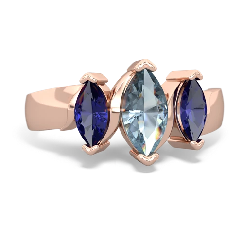 aquamarine-lab sapphire keepsake ring