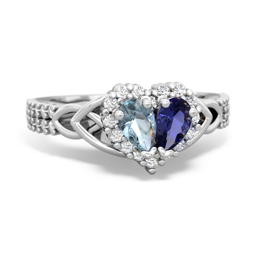 aquamarine-lab sapphire keepsake engagement ring