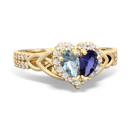 aquamarine-lab sapphire keepsake engagement ring