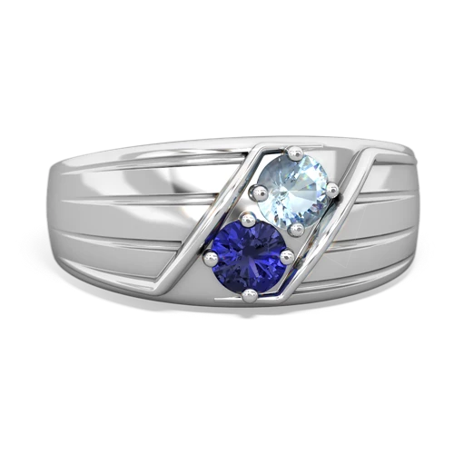 aquamarine-lab sapphire mens ring