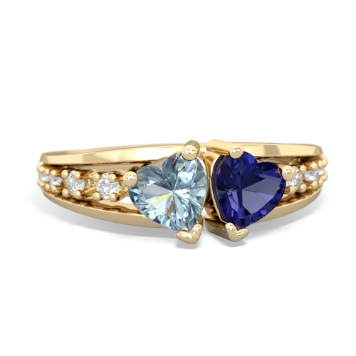 aquamarine-lab sapphire modern ring