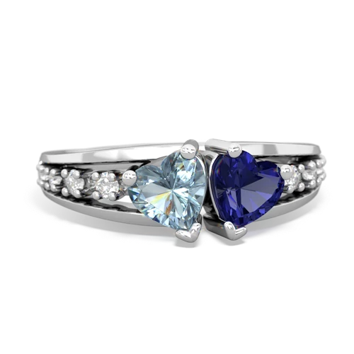 aquamarine-lab sapphire modern ring