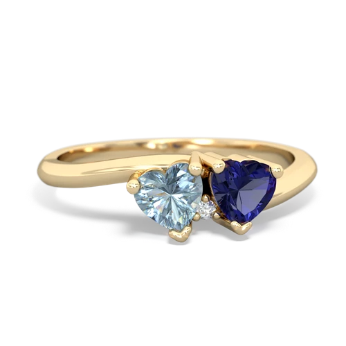 aquamarine-lab sapphire sweethearts promise ring