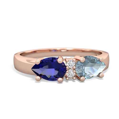 aquamarine-lab sapphire timeless ring