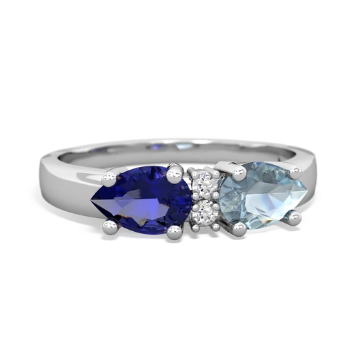 aquamarine-lab sapphire timeless ring