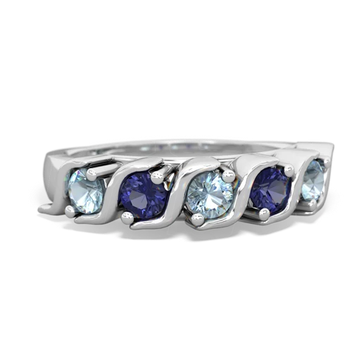 aquamarine-lab sapphire timeless ring