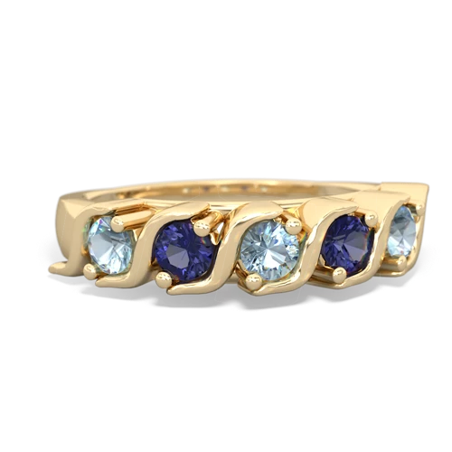 aquamarine-lab sapphire timeless ring