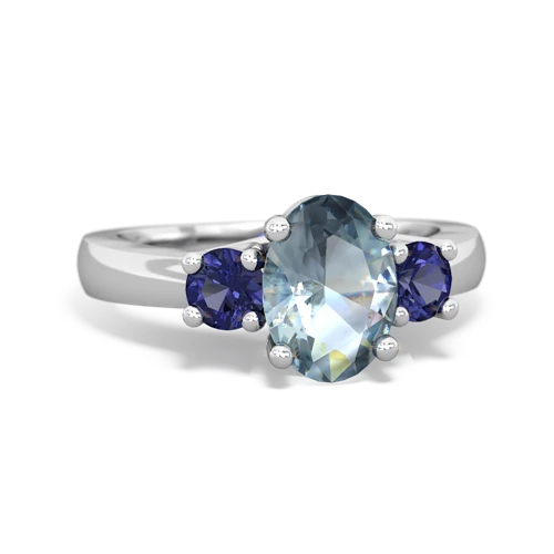 aquamarine-lab sapphire timeless ring