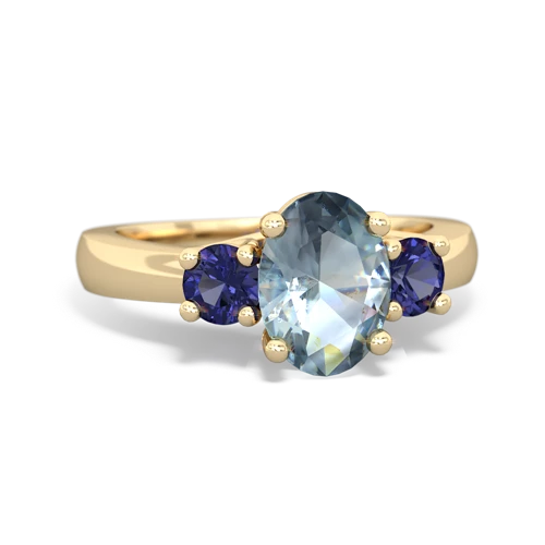 aquamarine-lab sapphire timeless ring