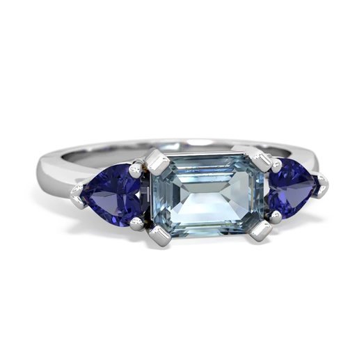 aquamarine-lab sapphire timeless ring