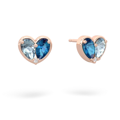 aquamarine-london topaz one heart earrings