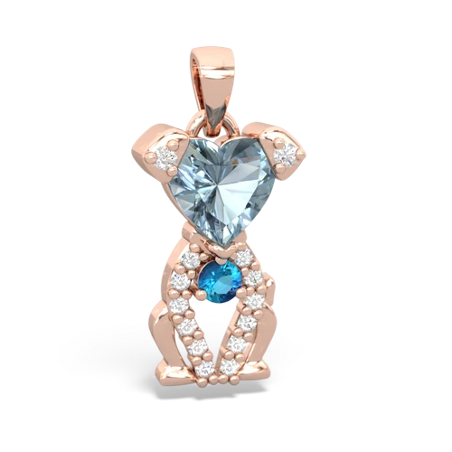 aquamarine-london topaz birthstone puppy pendant