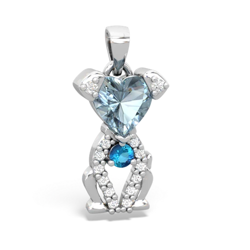 aquamarine-london topaz birthstone puppy pendant