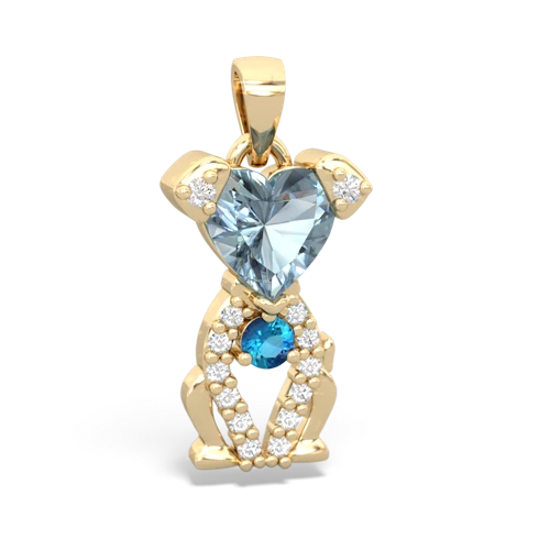 aquamarine-london topaz birthstone puppy pendant