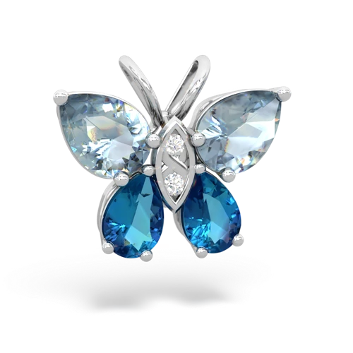 aquamarine-london topaz butterfly pendant