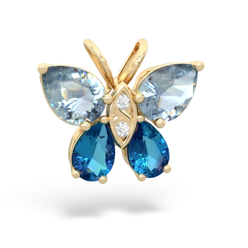 aquamarine-london topaz butterfly pendant