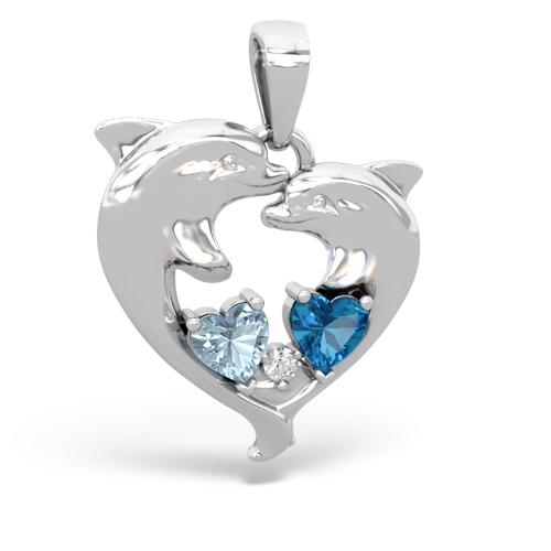 aquamarine-london topaz dolphins pendant