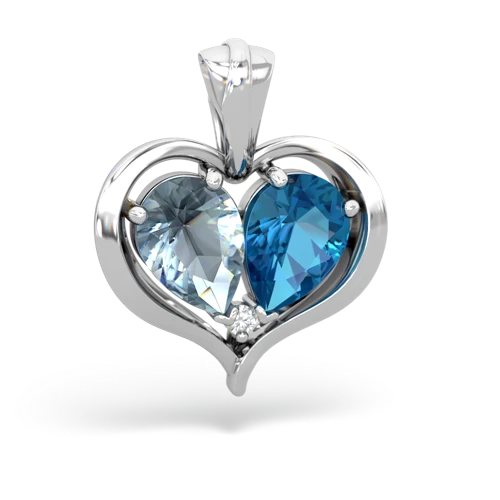 aquamarine-london topaz half heart whole pendant