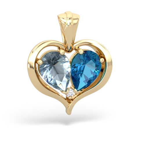 aquamarine-london topaz half heart whole pendant