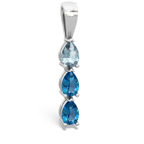 aquamarine-london topaz three stone pendant