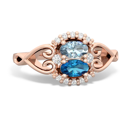 aquamarine-london topaz antique keepsake ring