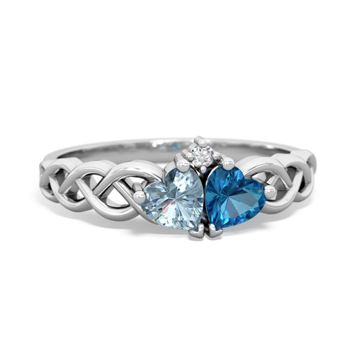 aquamarine-london topaz celtic braid ring