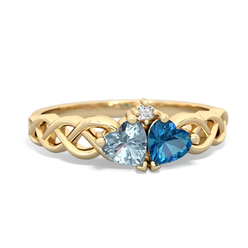 aquamarine-london topaz celtic braid ring