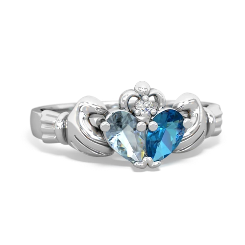 aquamarine-london topaz claddagh ring