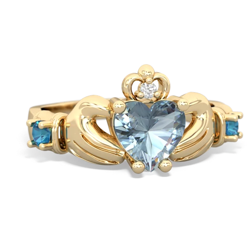 aquamarine-london topaz claddagh ring