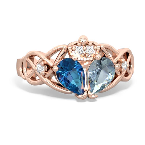 aquamarine-london topaz claddagh ring