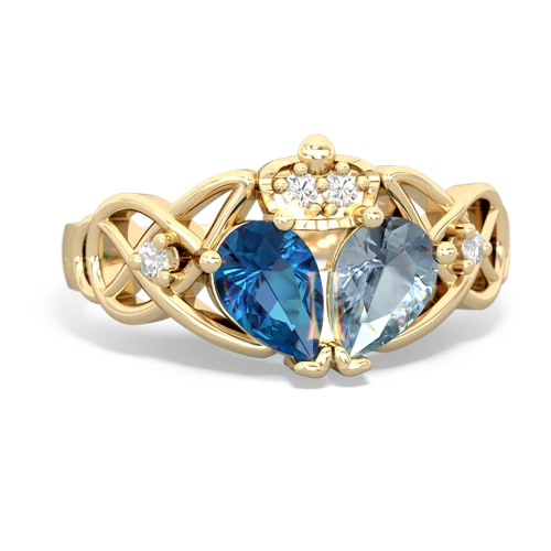 aquamarine-london topaz claddagh ring