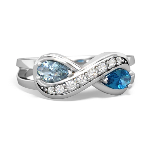 aquamarine-london topaz diamond infinity ring
