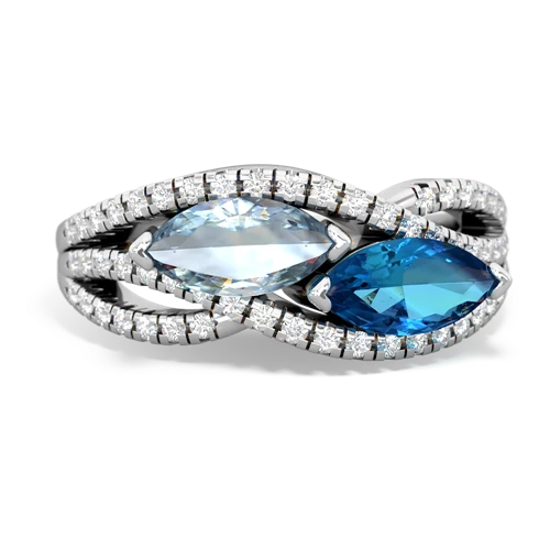 aquamarine-london topaz double heart ring