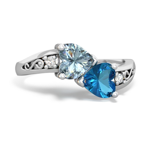 aquamarine-london topaz filligree ring