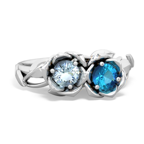 aquamarine-london topaz roses ring