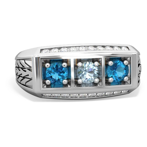 aquamarine-london topaz three stone ring