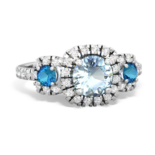aquamarine-london topaz three stone regal ring